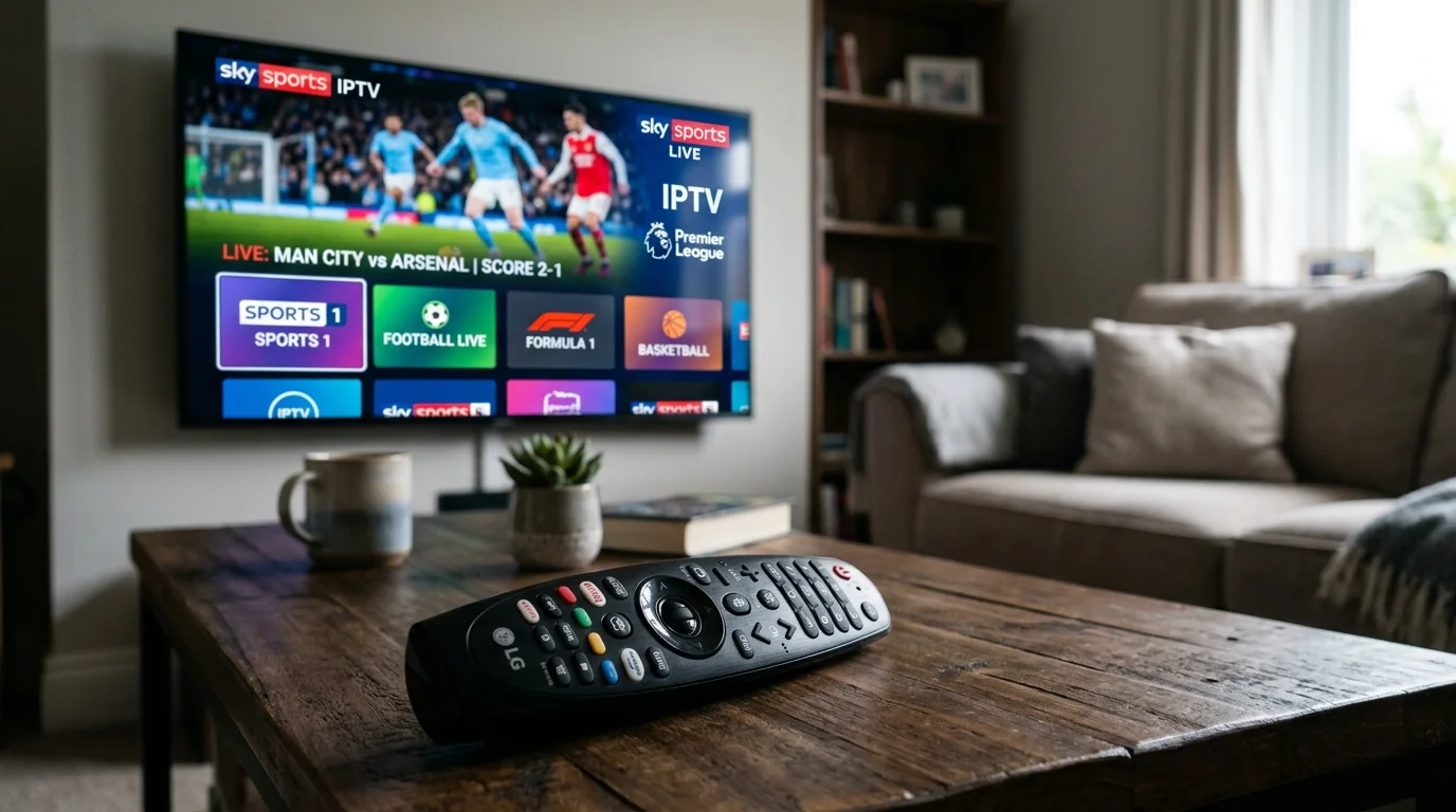 IPTV sports packages on TV remote and screen